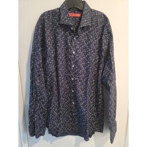 Georg Roth Los Angeles Long Sleeve Button Up Shirt Navy  Mens XXL